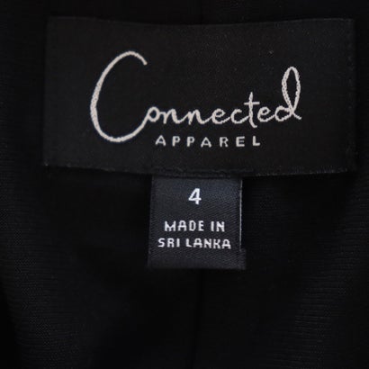 コネクティッドアパレル Connected Apparel 輝きを放つブラックメタリックシフォンケープのジャージ素材ロングドレス （ブラック）｜詳細画像
