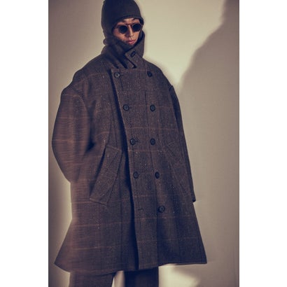 COAT SHETLAND WOOL CHECK （GRAY CHECK）｜詳細画像