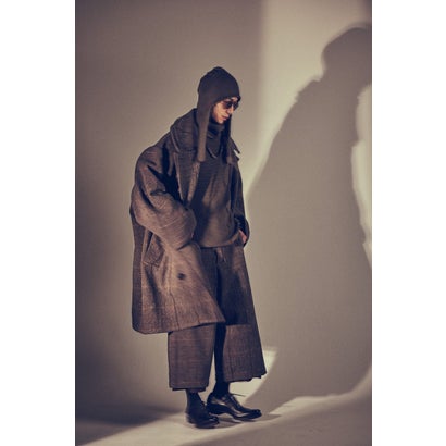 COAT SHETLAND WOOL CHECK （GRAY CHECK）｜詳細画像