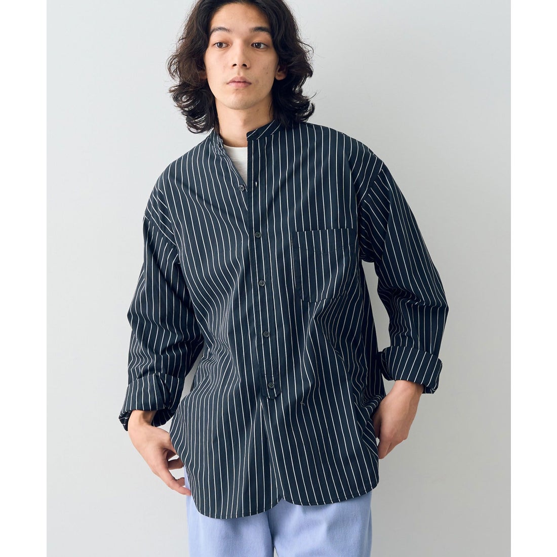 CRAFT STANDARD BOUTIQUE ハーフプラケットバンドカラーシャツ