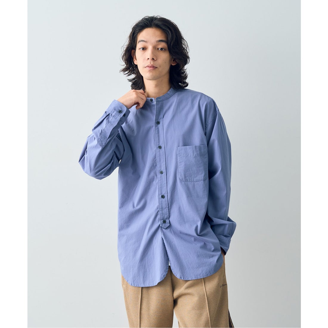 CRAFT STANDARD BOUTIQUE ハーフプラケットバンドカラーシャツ 