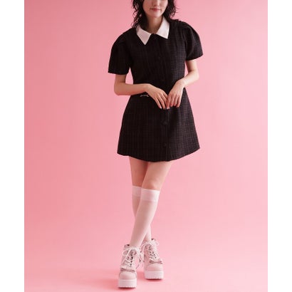 厚底夢見るレースブーツ 甘めガーリー 原宿系 ロリータ リボン  レース ハート 推し活 イベント （ピンク(072)）｜詳細画像