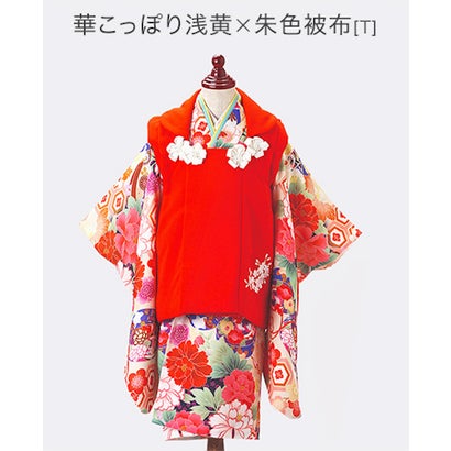 キャサリンコテージ Catherine Cottage 七五三被布3点セット （華こっぽり浅黄×朱色被布[T]）｜詳細画像