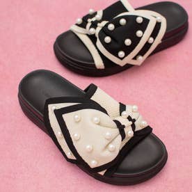 CUMUU DIANA クムウ ダイアナ パールリボンニットサンダル クムウ_ダイアナ CUMUU_DIANA 【撥水加工】大ぶりリボンニットサンダル