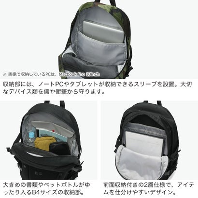 ディッキーズ Dickies リュック メンズ レディース リュックサック バックパック デイパック バッグ 2層 PC収納 背負い 軽量 デイリー B4 A4 DK EFW MESH PKT BACKPACK 80310600 （ブラック）｜詳細画像