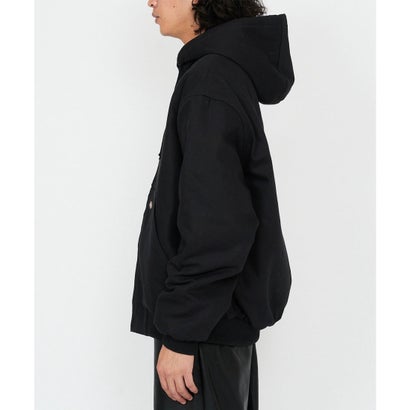 ジップアップ パーカー フーディー メンズ 防風 DUCK （BLK）｜詳細画像