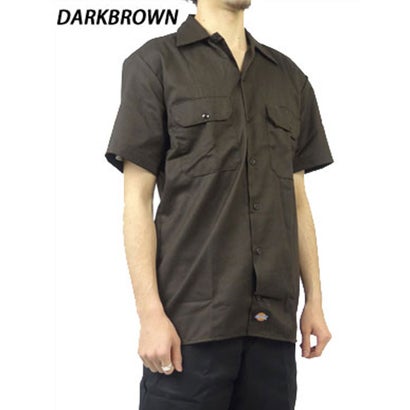 ディッキーズ Dickies 半袖ワークシャツ （DarkBrown）｜詳細画像