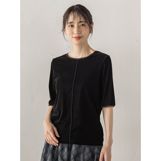シアーベロアTシャツ （ブラック）