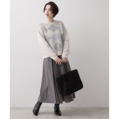 デッサン Dessin ロゴ刺繍ボアトートバッグ （チャコールグレー(014)）｜詳細画像