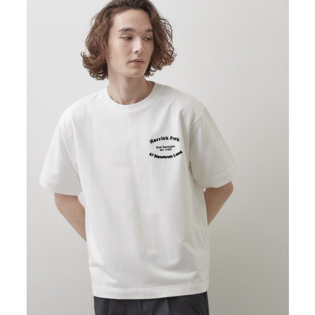 ロゴ刺繍ミニ裏毛Tシャツ （オフホワイト(003)）
