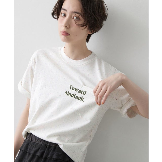ネップ天竺／ポケットTシャツ （ホワイト(002)）