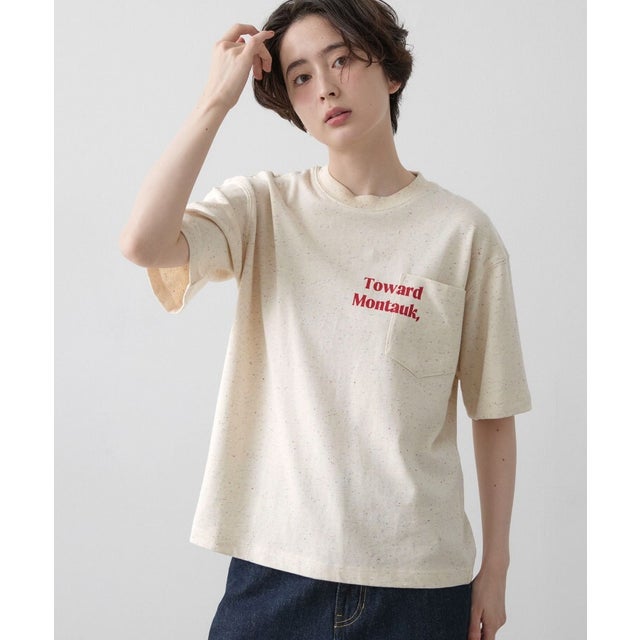 ネップ天竺／ポケットTシャツ （アイボリー(004)）