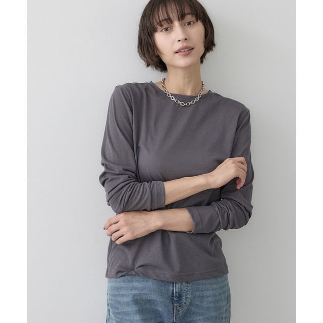 クルーネックシアーロングTシャツ （ブラック(019)）