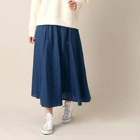 【ウエストゴム】軽やかなスカート（XS～L） （ブルー(093)）