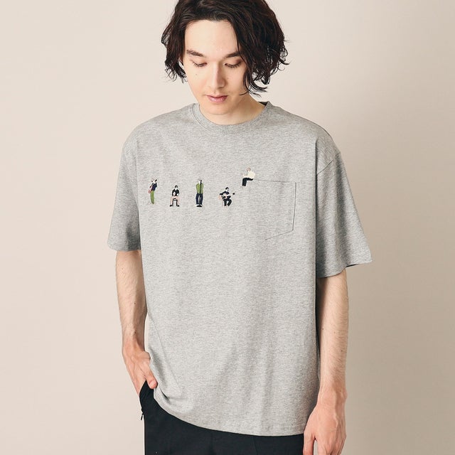 
                    【ユニセックス】ピープル刺繍Tシャツ （グレー(012)）