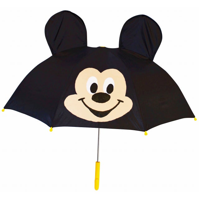 訳あり【未使用】ディズニー　ミッキー　耳付き　アンブレラ　傘　大人　レトロ　レア ディズニー Disney 耳付き傘 ディズニー サンリオ 47cm （19302
