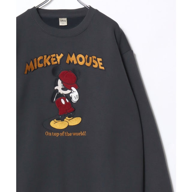 ★Disney/キャラクタースウェット ミッキー/ミニー/ トイ・ストーリー/スリンキードック/ズートピア/チップとデール/101匹わんちゃん / ベイマックス オーバーサイズ ワンポイント サガラ刺繍 スウェットトレーナー レディース メンズ ユニセックス