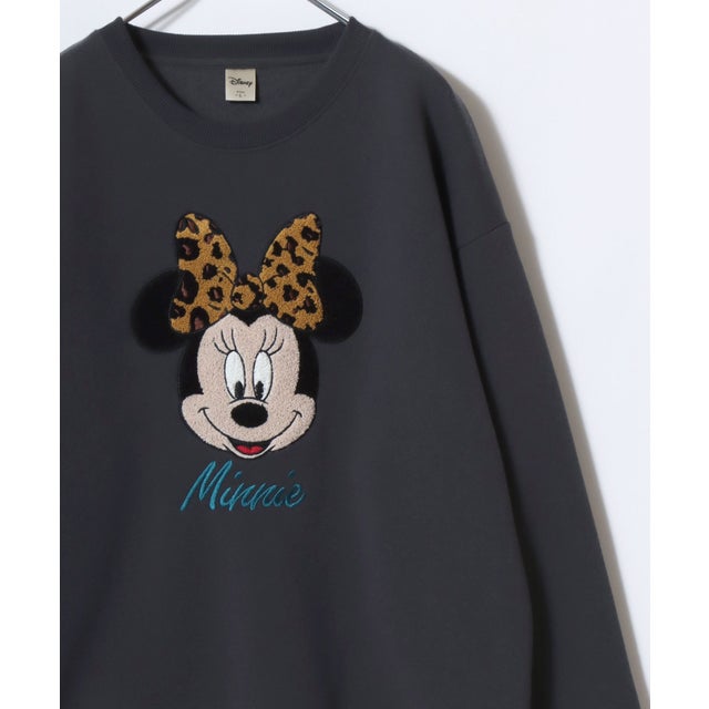 ★Disney/キャラクタースウェット ミッキー/ミニー/ トイ・ストーリー/スリンキードック/ズートピア/チップとデール/101匹わんちゃん / ベイマックス オーバーサイズ ワンポイント サガラ刺繍 スウェットトレーナー レディース メンズ ユニセックス