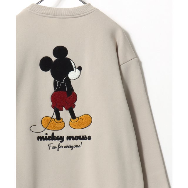 ★Disney/キャラクタースウェット ミッキー/ミニー/ トイ・ストーリー/スリンキードック/ズートピア/チップとデール/101匹わんちゃん / ベイマックス オーバーサイズ ワンポイント サガラ刺繍 スウェットトレーナー レディース メンズ ユニセックス