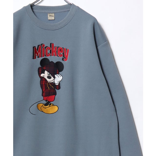 ★Disney/キャラクタースウェット ミッキー/ミニー/ トイ・ストーリー/スリンキードック/ズートピア/チップとデール/101匹わんちゃん / ベイマックス オーバーサイズ ワンポイント サガラ刺繍 スウェットトレーナー レディース メンズ ユニセックス