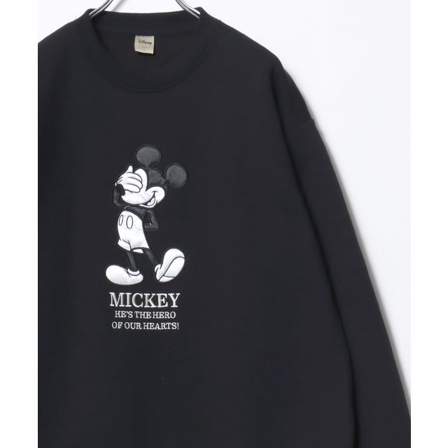 ★Disney/キャラクタースウェット ミッキー/ミニー/ トイ・ストーリー/スリンキードック/ズートピア/チップとデール/101匹わんちゃん / ベイマックス オーバーサイズ ワンポイント サガラ刺繍 スウェットトレーナー レディース メンズ ユニセックス