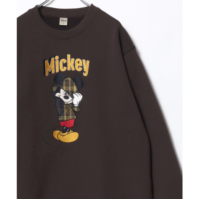 ★Disney/キャラクタースウェット ミッキー/ミニー/ トイ・ストーリー/スリンキードック/ズートピア/チップとデール/101匹わんちゃん / ベイマックス オーバーサイズ ワンポイント サガラ刺繍 スウェットトレーナー レディース メンズ ユニセックス