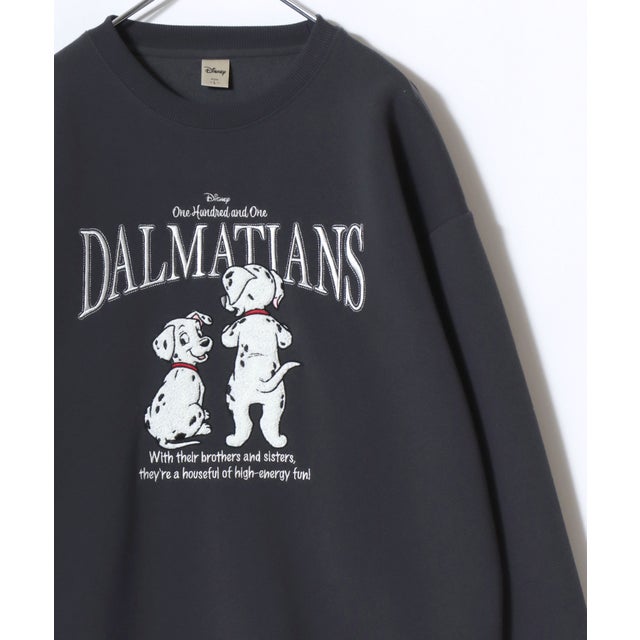 ★Disney/キャラクタースウェット ミッキー/ミニー/ トイ・ストーリー/スリンキードック/ズートピア/チップとデール/101匹わんちゃん / ベイマックス オーバーサイズ ワンポイント サガラ刺繍 スウェットトレーナー レディース メンズ ユニセックス
