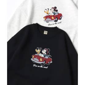 別注 ミッキーマウス・ミニーマウス オーバーサイズ 裏起毛 プリント スウェット トレーナー/レディース メンズ （ブラック系その他5）