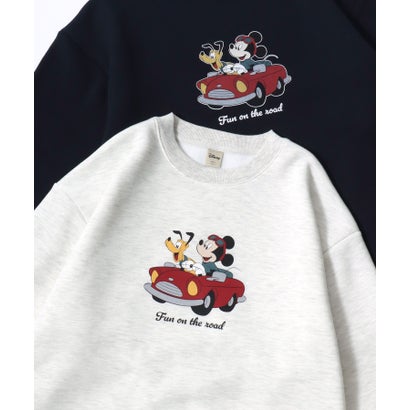 別注 ミッキーマウス・ミニーマウス オーバーサイズ 裏起毛 プリント スウェット トレーナー/レディース メンズ （グレー系その他5）｜詳細画像