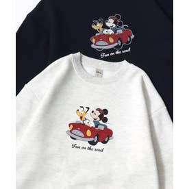 別注 ミッキーマウス・ミニーマウス オーバーサイズ 裏起毛 プリント スウェット トレーナー/レディース メンズ （グレー系その他5）