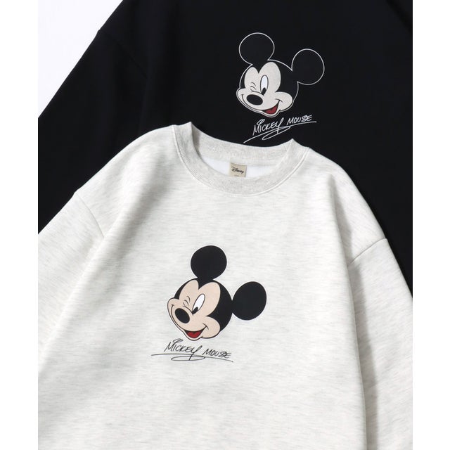 ★Disney/ミッキーマウス・ミニーマウス オーバーサイズ 裏起毛 プリント スウェット トレーナー/レディース メンズ ユニセックス 秋冬 トップス