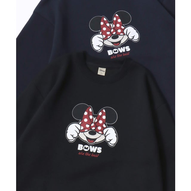 ★Disney/ミッキーマウス・ミニーマウス オーバーサイズ 裏起毛 プリント スウェット トレーナー/レディース メンズ ユニセックス 秋冬 トップス
