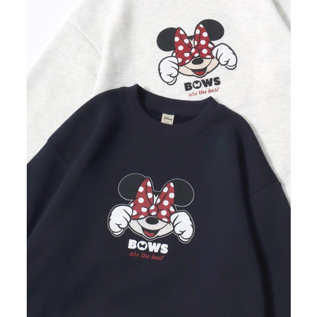 ★Disney/ミッキーマウス・ミニーマウス オーバーサイズ 裏起毛 プリント スウェット トレーナー/レディース メンズ ユニセックス 秋冬 トップス