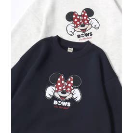 別注 ミッキーマウス・ミニーマウス オーバーサイズ 裏起毛 プリント スウェット トレーナー/レディース メンズ （ブルー系その他）