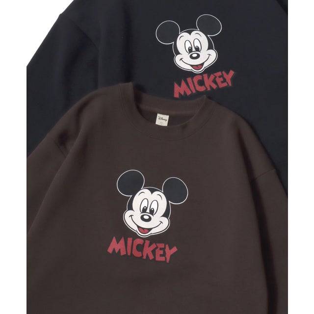 ★Disney/ミッキーマウス・ミニーマウス オーバーサイズ 裏起毛 プリント スウェット トレーナー/レディース メンズ ユニセックス 秋冬 トップス