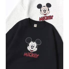 別注 ミッキーマウス・ミニーマウス オーバーサイズ 裏起毛 プリント スウェット トレーナー/レディース メンズ （ブラック）