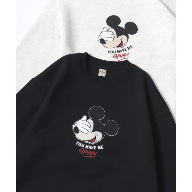 ★Disney/ミッキーマウス・ミニーマウス オーバーサイズ 裏起毛 プリント スウェット トレーナー/レディース メンズ ユニセックス 秋冬 トップス