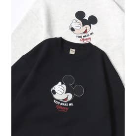 別注 ミッキーマウス・ミニーマウス オーバーサイズ 裏起毛 プリント スウェット トレーナー/レディース メンズ （ブラック系その他2）