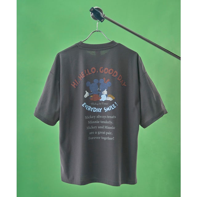 ミッキー＆ミニー プリントTシャツ 吸汗速乾/イージーケア COOLMAX 6277-6804 MNY （ブラック）