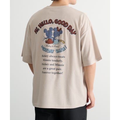 ミッキー＆ミニー プリントTシャツ 吸汗速乾/イージーケア COOLMAX 6277-6804 MNY （ベージュ）｜詳細画像