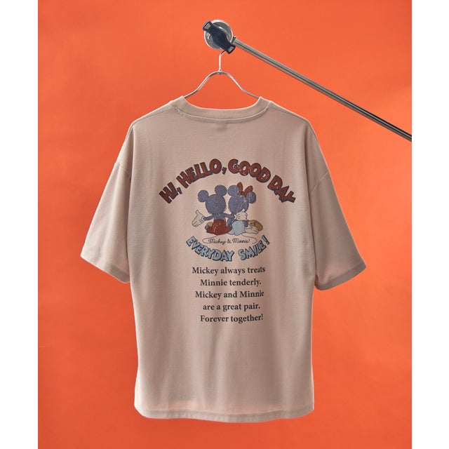 ミッキー＆ミニー プリントTシャツ 吸汗速乾/イージーケア COOLMAX 6277-6804 MNY （ベージュ）