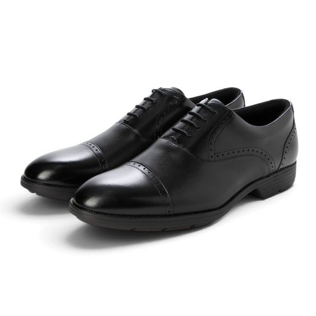 走れるビジネスシューズ 3E ストレートチップ （BLK）
