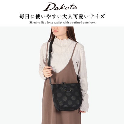 ダコタ Dakota ショルダーバッグ レディース 斜めがけ 帆布 ブランド 大人 キャンバス コットン 水玉 ファスナー かわいい おしゃれ カジュアル 日本製 A5 シンピット 1531742 新作 2025 （ブラックドット）｜詳細画像