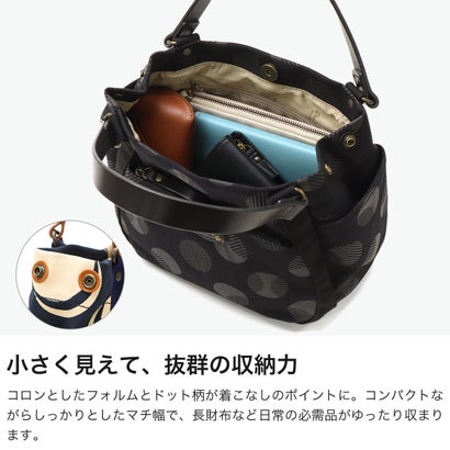 ダコタ Dakota ハンドバッグ レディース ブランド カジュアル 黒 トート キャンバス 横型 自立 水玉 かわいい おしゃれ 日本製 A5 シンピット 1531741 新作 2025 （ブラックドット）｜詳細画像