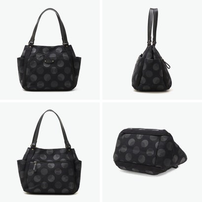 ダコタ Dakota トートバッグ レディース キャンバス 帆布 トート バッグ 布 綿 コットン 横 横型 自立 水玉 かわいい おしゃれ ナチュラル 日本製 A4 シンピット 1531740  新作 2025（ブラックドット）｜詳細画像