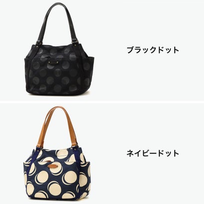 ダコタ Dakota トートバッグ レディース キャンバス 帆布 トート バッグ 布 綿 コットン 横 横型 自立 水玉 かわいい おしゃれ ナチュラル 日本製 A4 シンピット 1531740  新作 2025（ブラックドット）｜詳細画像
