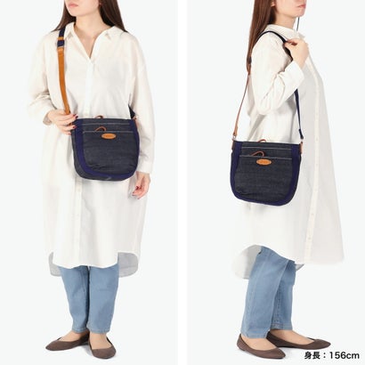 ダコタ Dakota ショルダーバッグ レディース 斜めがけ デニム ブランド バッグ 大人 帆布 綿 レザー ファスナー かわいい 日本製 A5 シンピット 1531752 新作 2025 （ネイビーデニム）｜詳細画像