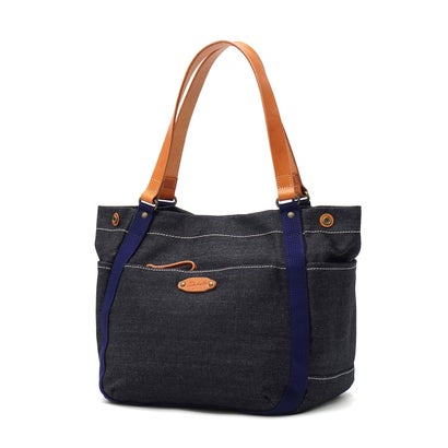 ダコタ Dakota トートバッグ レディース デニム バッグ キャンバス 布 綿 レザー ハンドル 肩がけ ブランド 横型 自立 かわいい 日本製 A4 シンピット 1531750 新作 2025 （ネイビーデニム）｜詳細画像