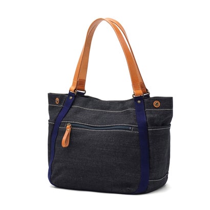 ダコタ Dakota トートバッグ レディース デニム バッグ キャンバス 布 綿 レザー ハンドル 肩がけ ブランド 横型 自立 かわいい 日本製 A4 シンピット 1531750 新作 2025 （ネイビーデニム）｜詳細画像