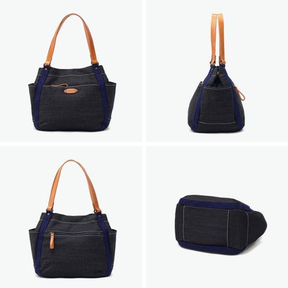 ダコタ Dakota トートバッグ レディース デニム バッグ キャンバス 布 綿 レザー ハンドル 肩がけ ブランド 横型 自立 かわいい 日本製 A4 シンピット 1531750 新作 2025 （ネイビーデニム）｜詳細画像
